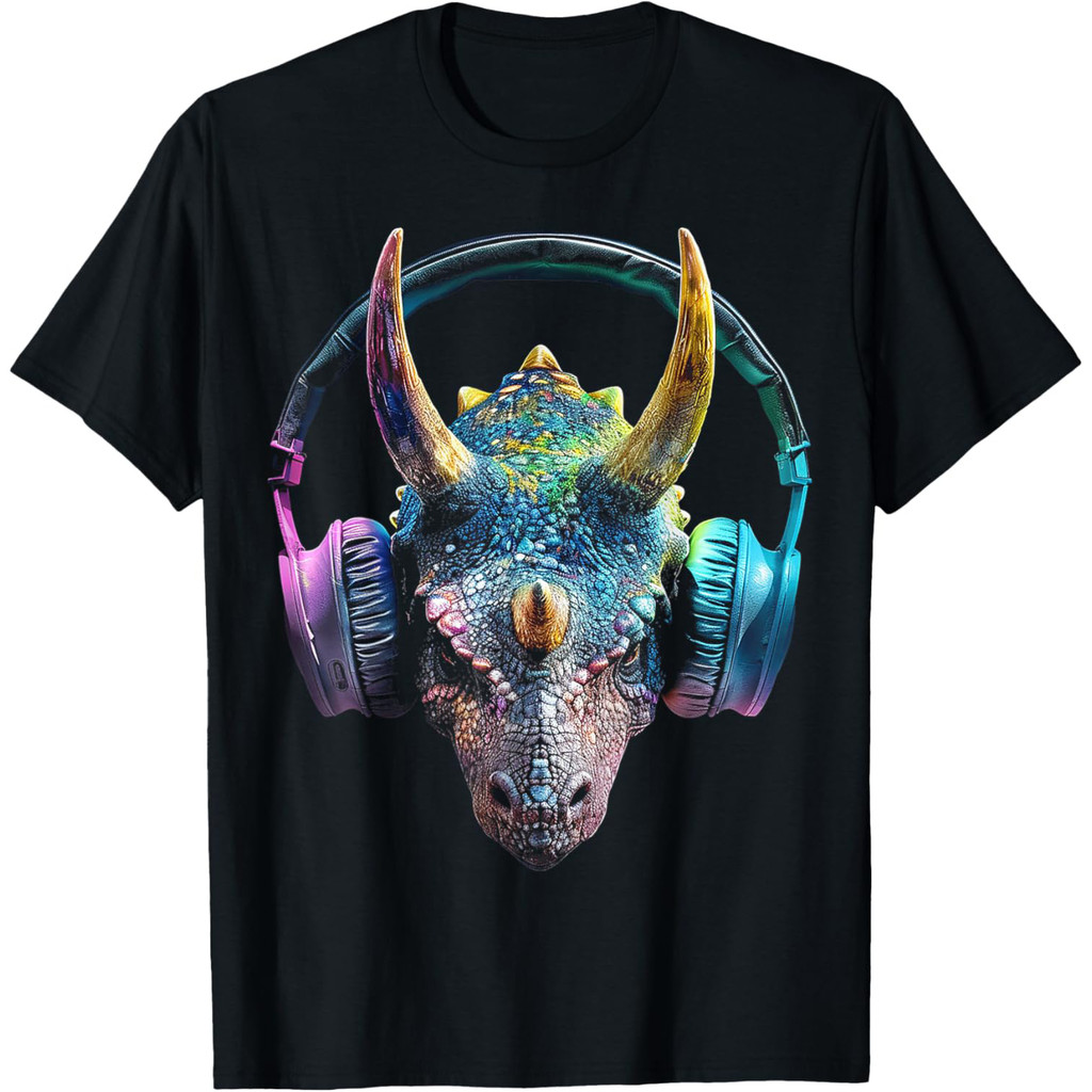 Kaos Casual Triceratops dengan Desain Unik