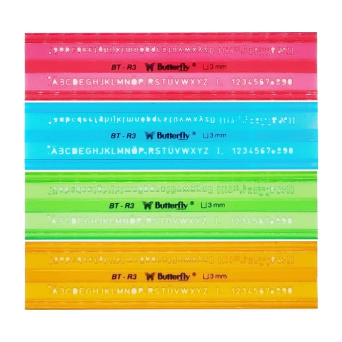 

Penggaris Butterfly MAL Huruf BT-R3 BT-R5 BT-840 Penggaris Lingkaran
