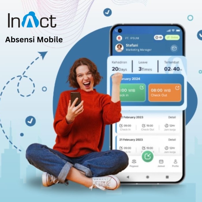 InAct HRIS Aplikasi Absensi Online Mobile HP InterActive time attendance tracking system untuk Karya