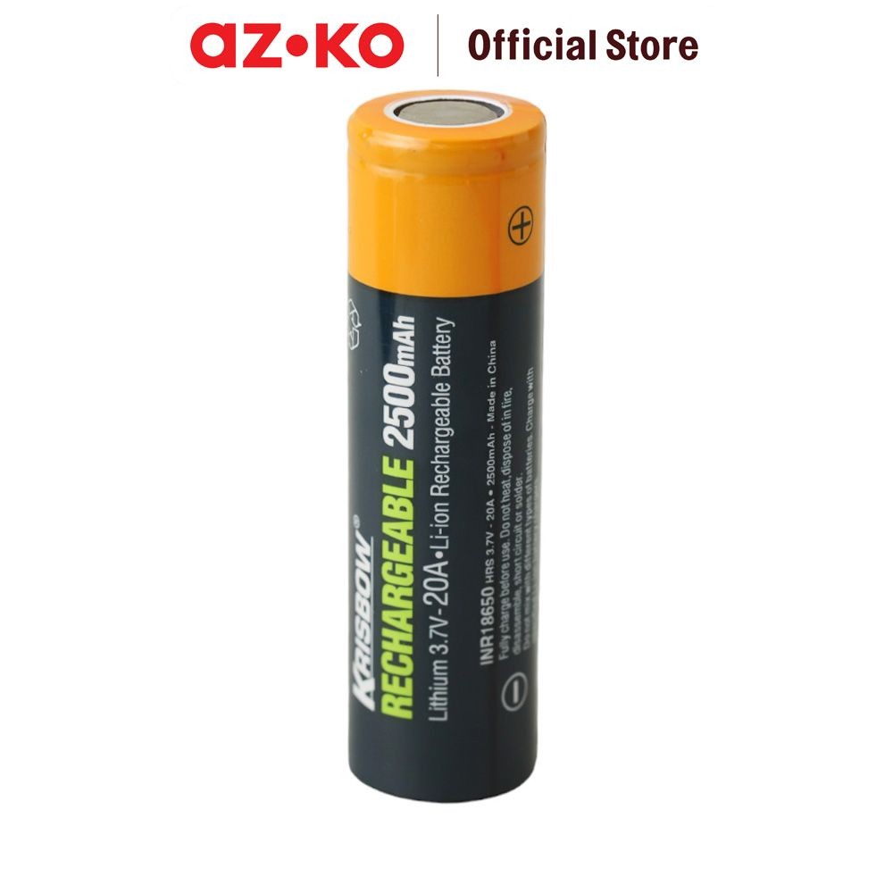 AZKO Krisbow Baterai Rechargeable 2500 Mah 20a 18650 Batre Isi Ulang Peralatan Elektronik Battery Re
