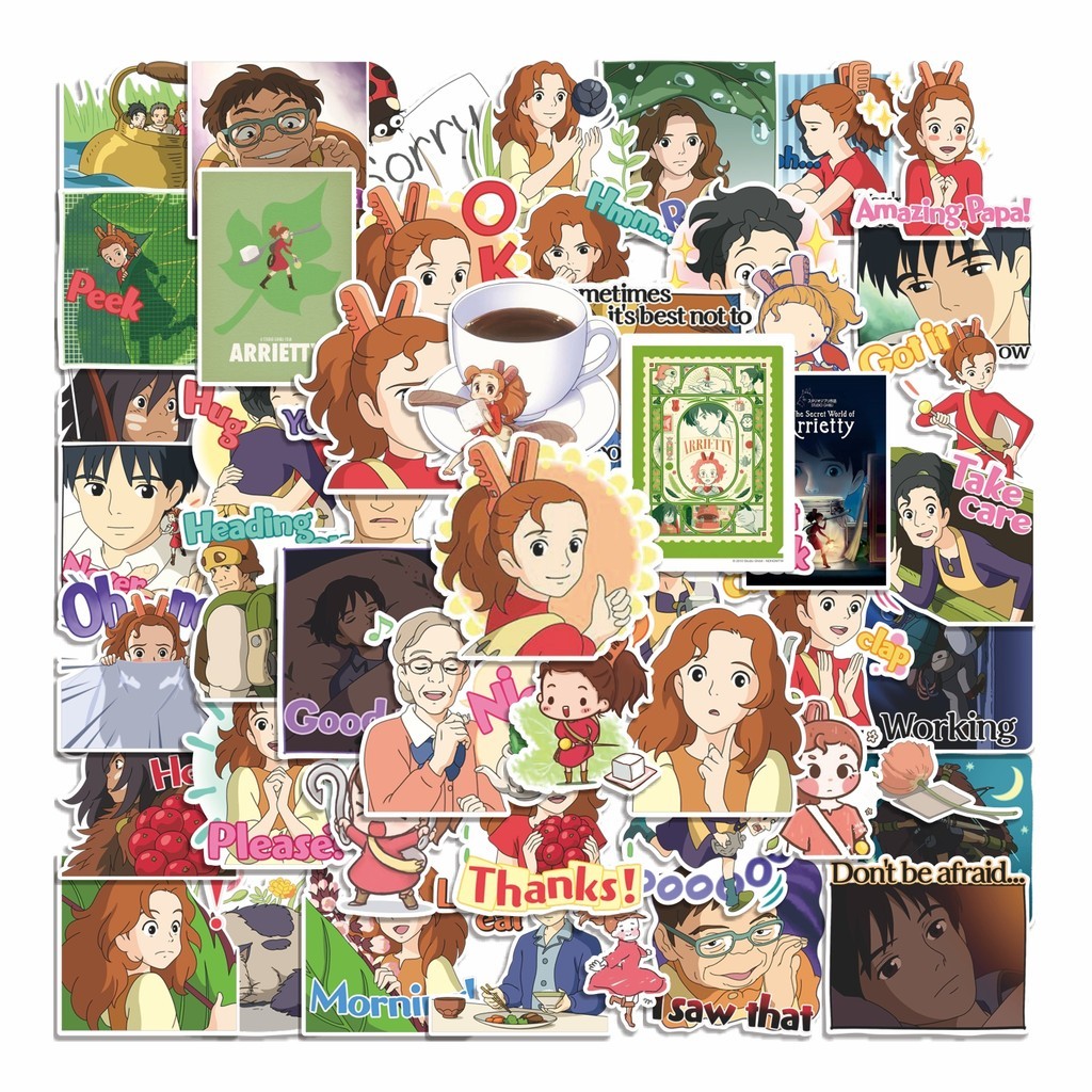 

COD 50 Pcs Stiker The Secret World of Arrietty Lucu Anti Air Untuk Dekorasi Notebook Sepeda Skateboard Handphone DIY