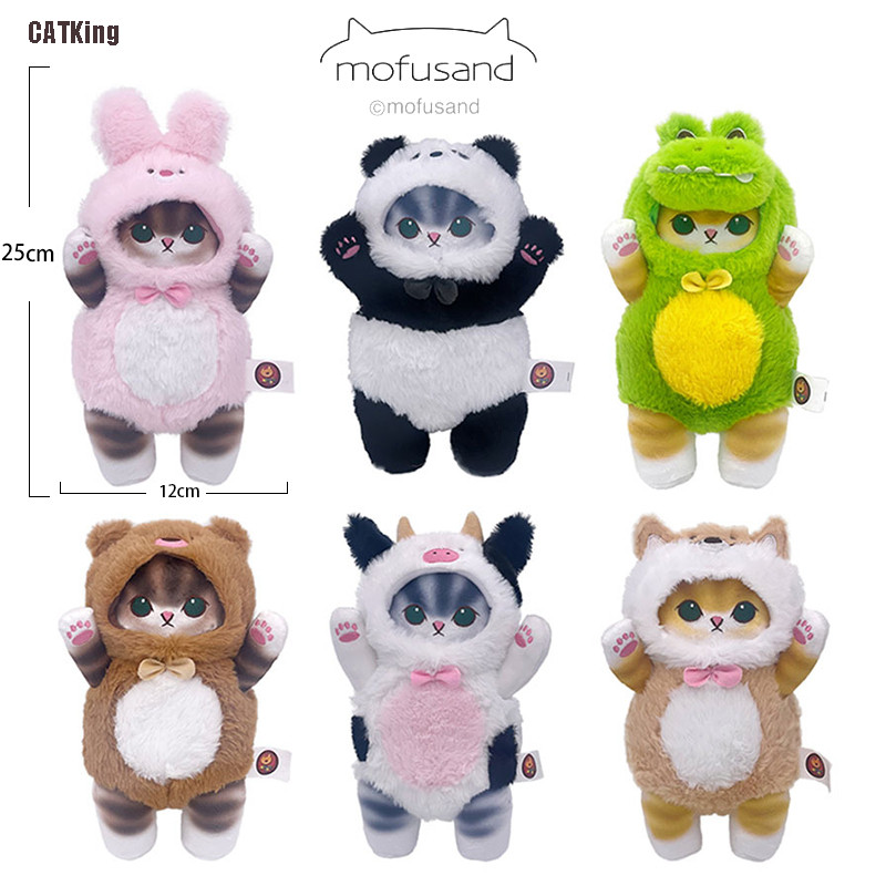 RIK28 ⭐CATKing⭐Mofusand Boneka Mainan Mewah Kucing Hiu Boneka Mewah Transformasi Kucing Hiu Kelinci 