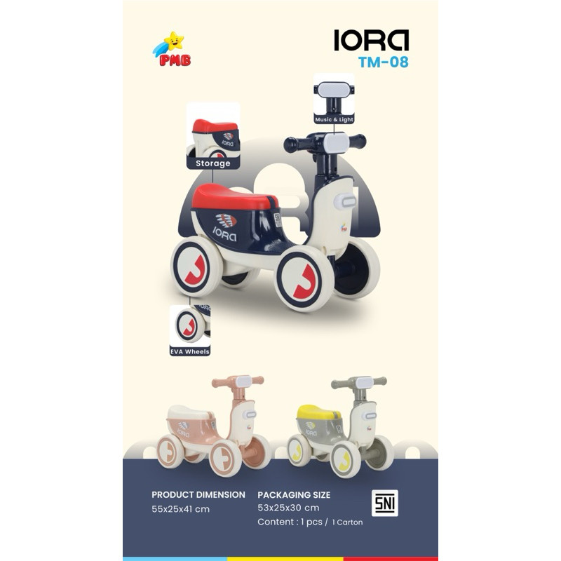 NOI59 Mainan Sepeda Anak Ride On IORA TM08 - PMB Toys