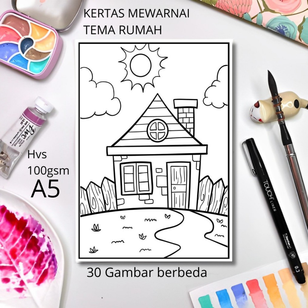 

30 Gambar Kertas mewarnai anak / Coloring / Sketa Tema Rumahclaraa aurel