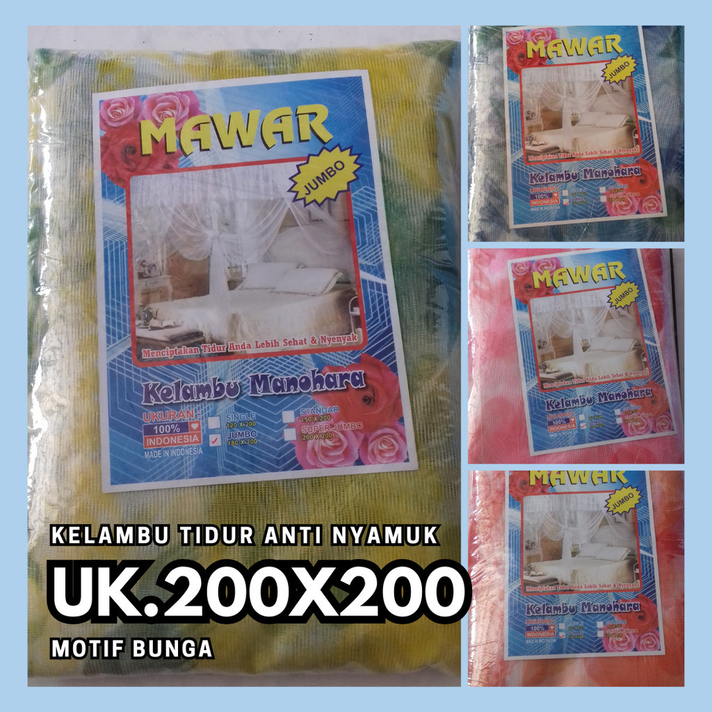 GK-Kelambu tidur ukuran 120x200 kelambu kasur single 120x200 kelambu motif bunga kelambu anak kelamb