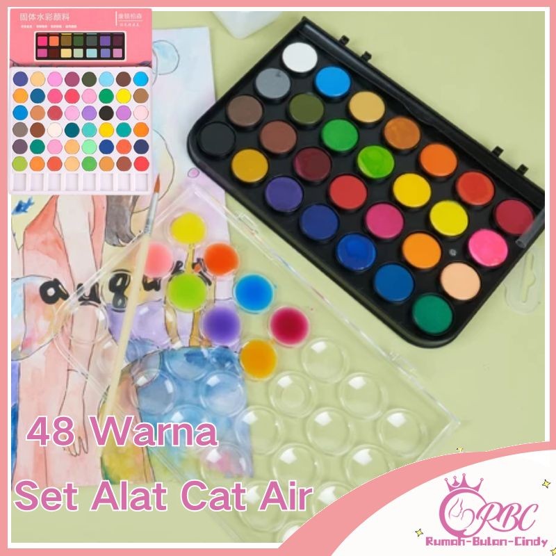 

[Penjual Lokal] cat akrilik set 48 Warna + 1 pulpen / cat air anak / Cat Akrilik Kanvas Lukisan Kanvas Cat Cat Akrilik