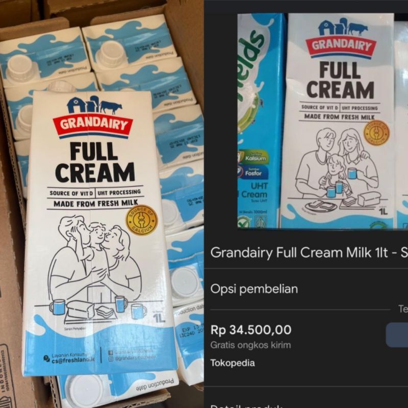 

Grandairy fullcream 1Ltr