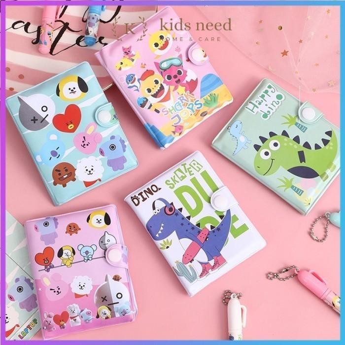 

ACEH.NSA Buku Dairy Kancing Karakter Lucu/Memo+Pen Mini Imut/Notebook BTS - dinosaur