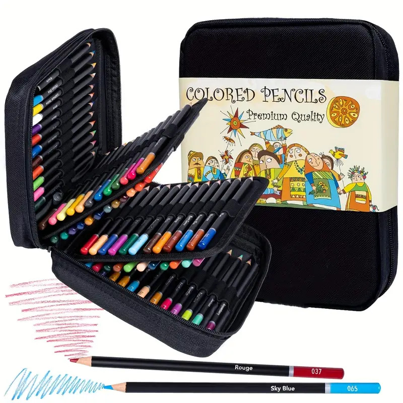 

Colored Pencils for Adult Coloring, 72-Color Professional Soft Core Drawing Sketching Shading Pencils Set with Zipper Ca