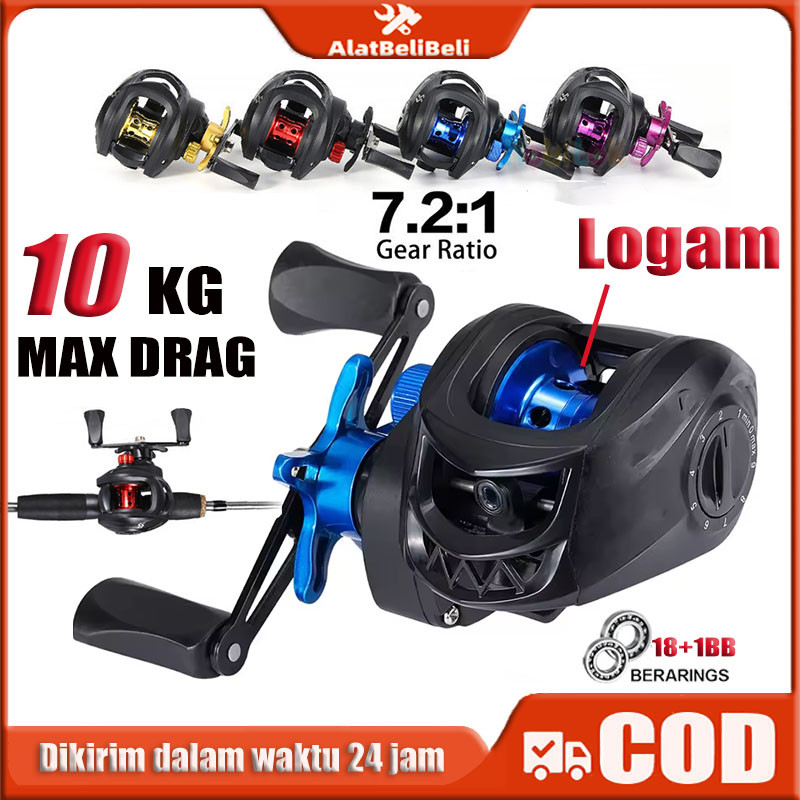 reel bc murah berkualitas / reel bc / reel casting /7.2:1 Metal Fishing Reel Max Drag 10kg/ bc casti