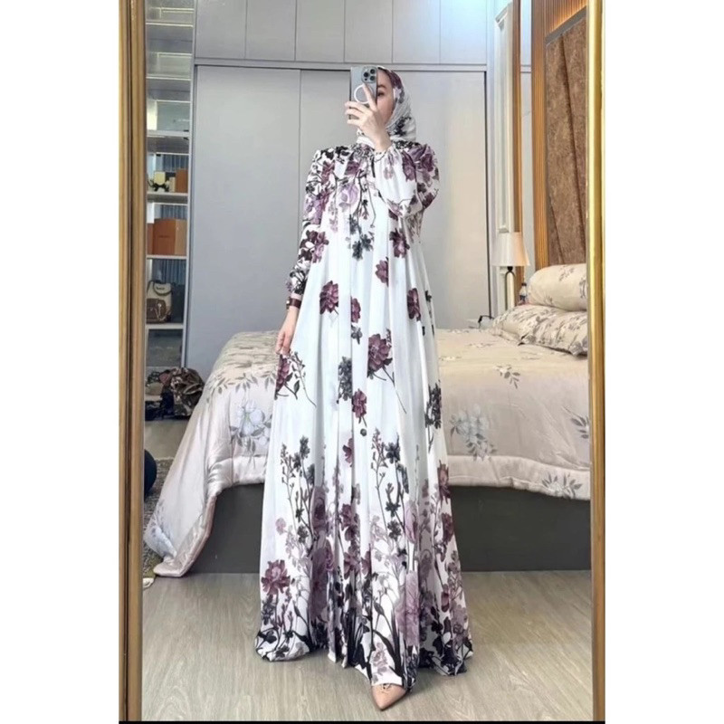 ZG76YA ZOYA GAMIS SET HIJAB SEGI EMPAT GAMIS CERUTY BABYDOLL GAMIS SYAR’I MUSLIMAH Gamis Lebaran 202