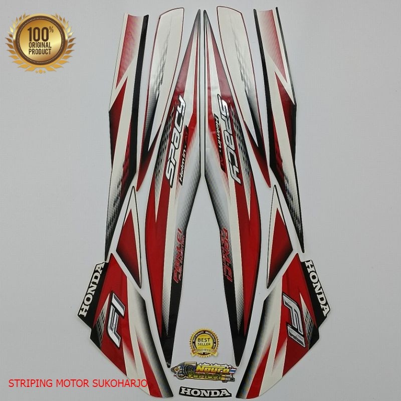 (ORI) striping honda spacy fi 2014 hitam merah  kualitas original