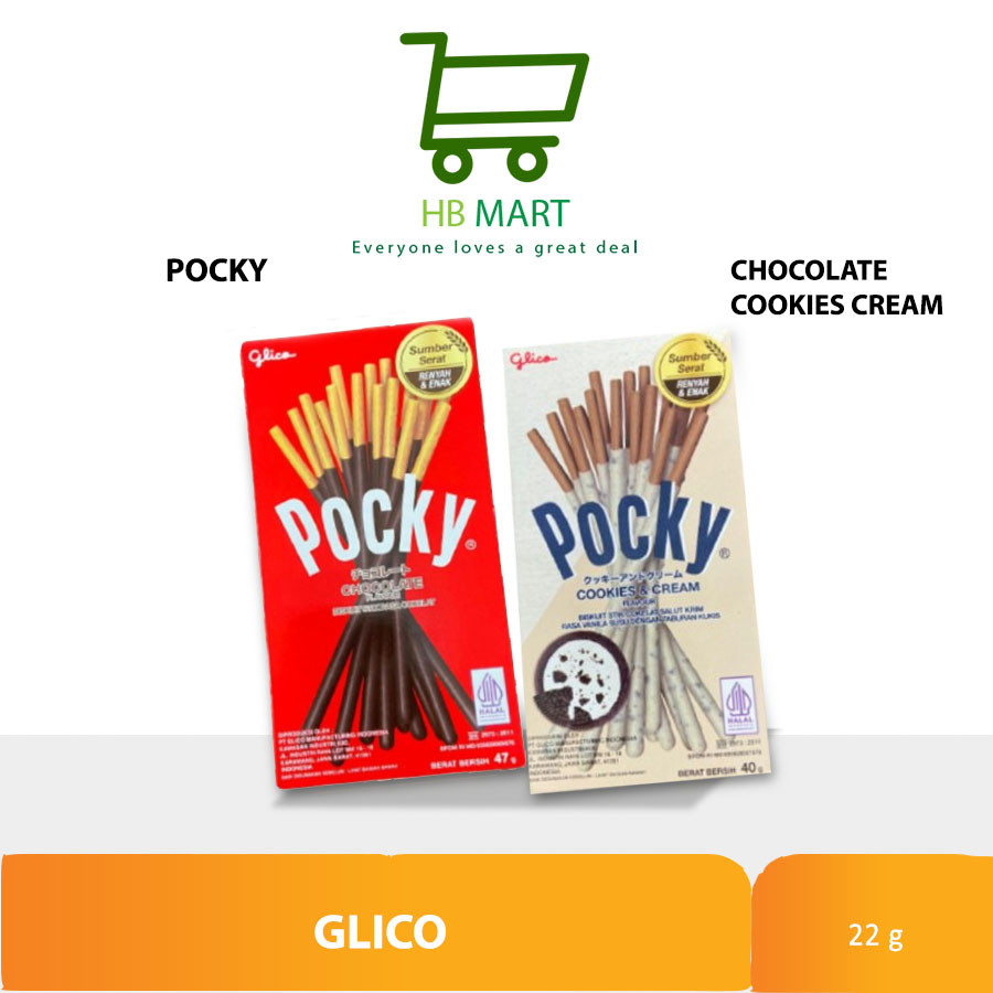 

GLICO POCKY MINI HALF 22 GRAM COKLAT CHOCOLATE COOKIES CREAM MAKANAN