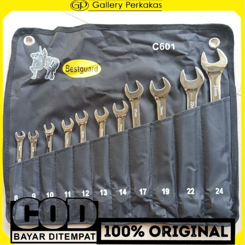 bestguard kunci ring pas set 11 pcs 8-24mm premium kunci ring pas