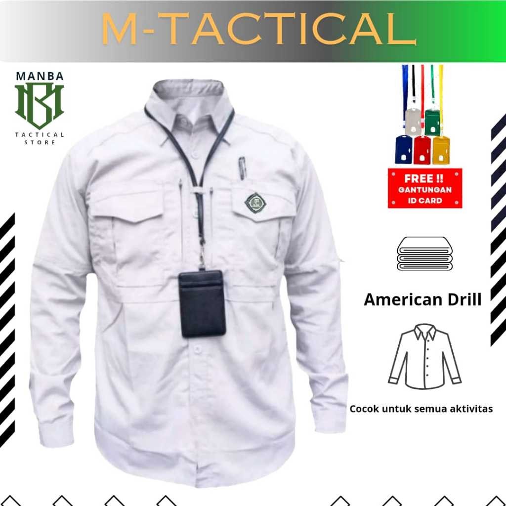 ZR56UH ATASAN KEMEJA TACTICAL M-TAC LENGAN PANJANG / BAJU TACTICAL PRIA BAHAN DRILL