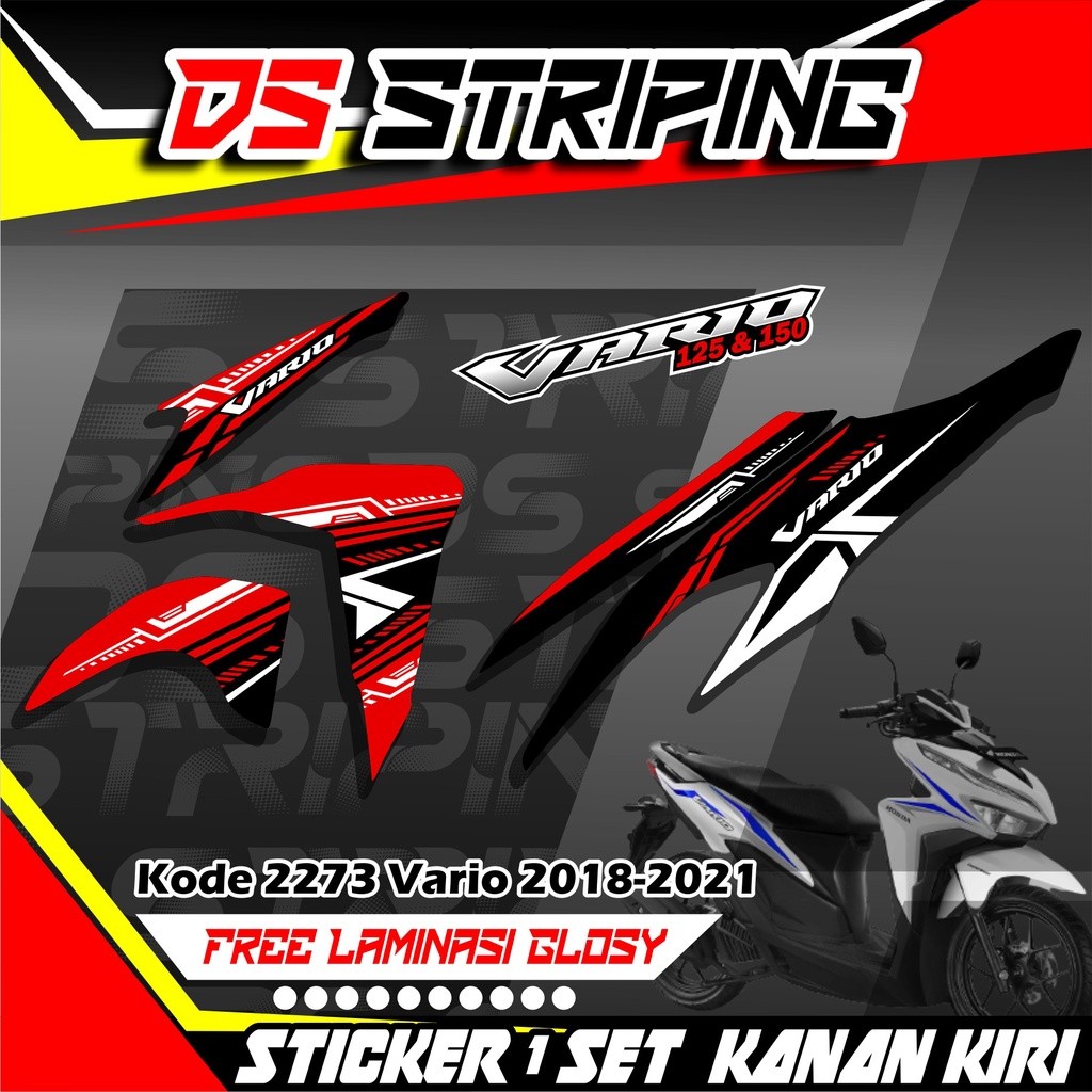 Sticker Striping Motor Vario 125 & 150 Tahun 2018-2021 Variasi Motif Abstrak