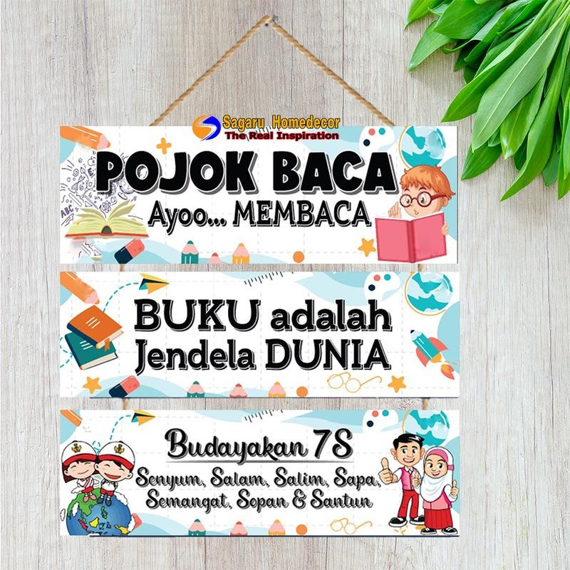 Hiasan Dinding Gantung Pojok Baca Pajangan Kayu