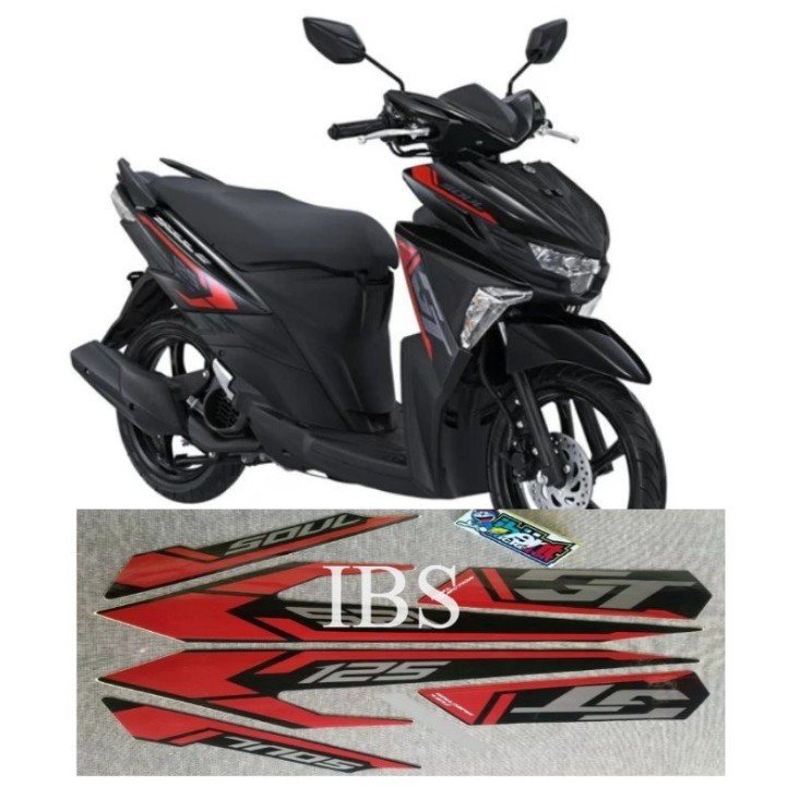 STRIPING MIO SOUL GT HITAM 2015 STIKER ORI YAMAHA POLET