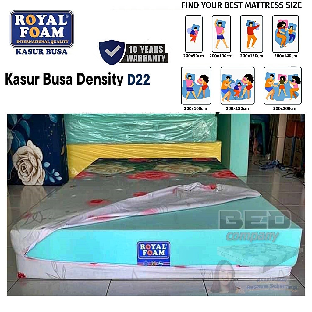 D22 ROYAL FOAM Kasur Busa Garansi 10 Tahun Tebal 15 20 30cm