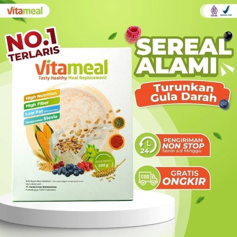 

PROMO VITAMEAL - VITA MEAL SEREAL SEHAT MULTIGRAIN BANTU TUNTASKAN GULA DARAH ATASI KOLESTEROL ALAMI