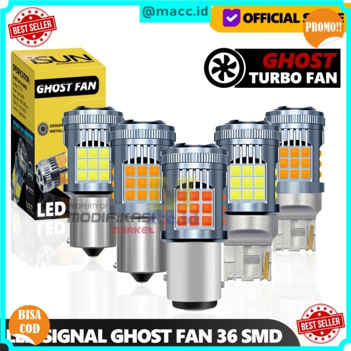 Lampu Sein Sen Brake Rem GHOST FAN 36SMD 1157 1156 BAU15S T20 7440 25W - T20 7440-P