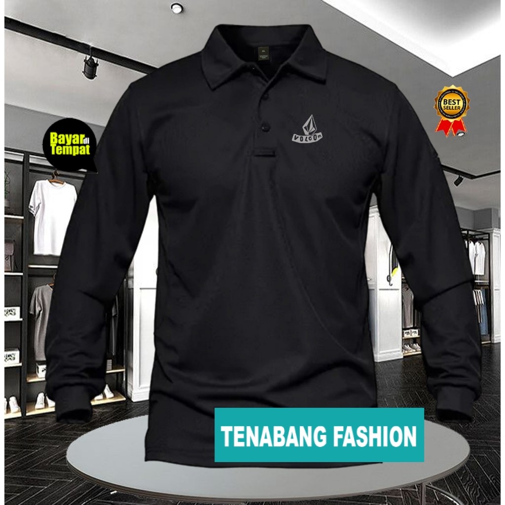 KAOS POLO SHIRT LENGAN PANJANG PRIA/WANITA POLO R4LPH  VOLCOM05 LP SILVER //Kaos Kerah Polo Shirt Co