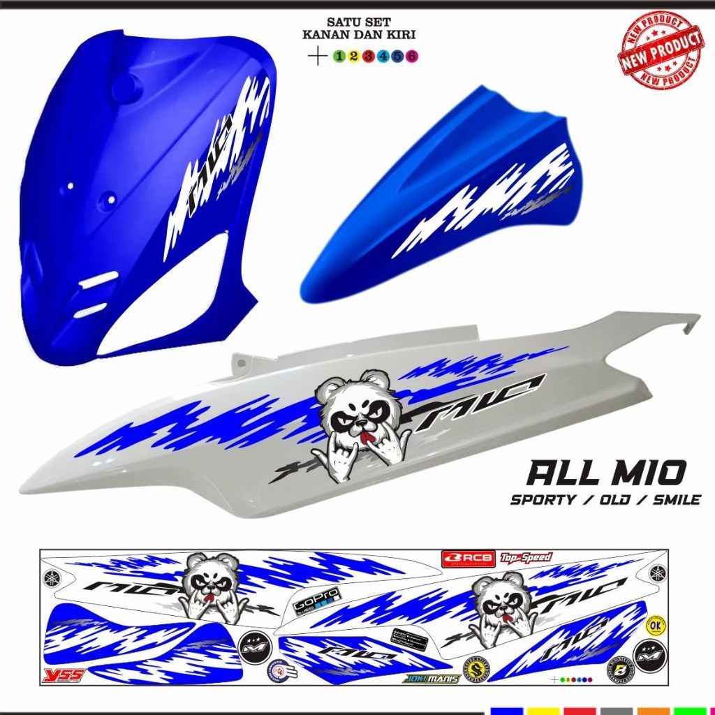 VARIASI VARIASI MOTOR MIO OLD MIO SMILE MOTIF PANDA STIKER KEREN