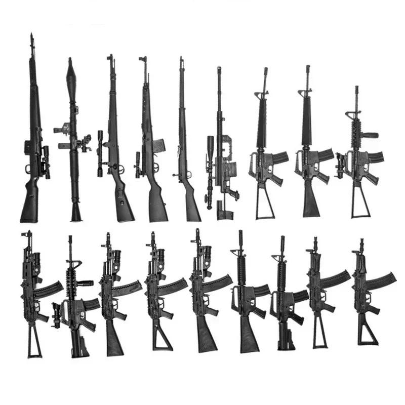 1/6 Rifle Gun Model for 12" Action Figure Weapon Easy Version Assemble Black Gun Model Toy AK74 AK47