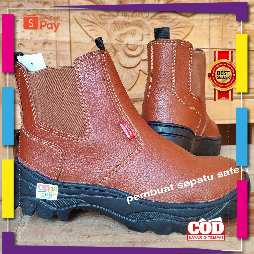 [PREMIUM ORIGINAL] Sepatu Safety Elastis Silp on King Skn Terbaru Kulit Buatan Keselamatan Kerja Pro