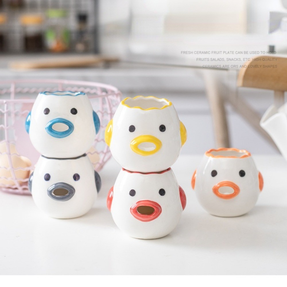 Kitchen Ceramic Baking Yolk Protein Separator Cute Chicken Egg Filter Egg White Separator