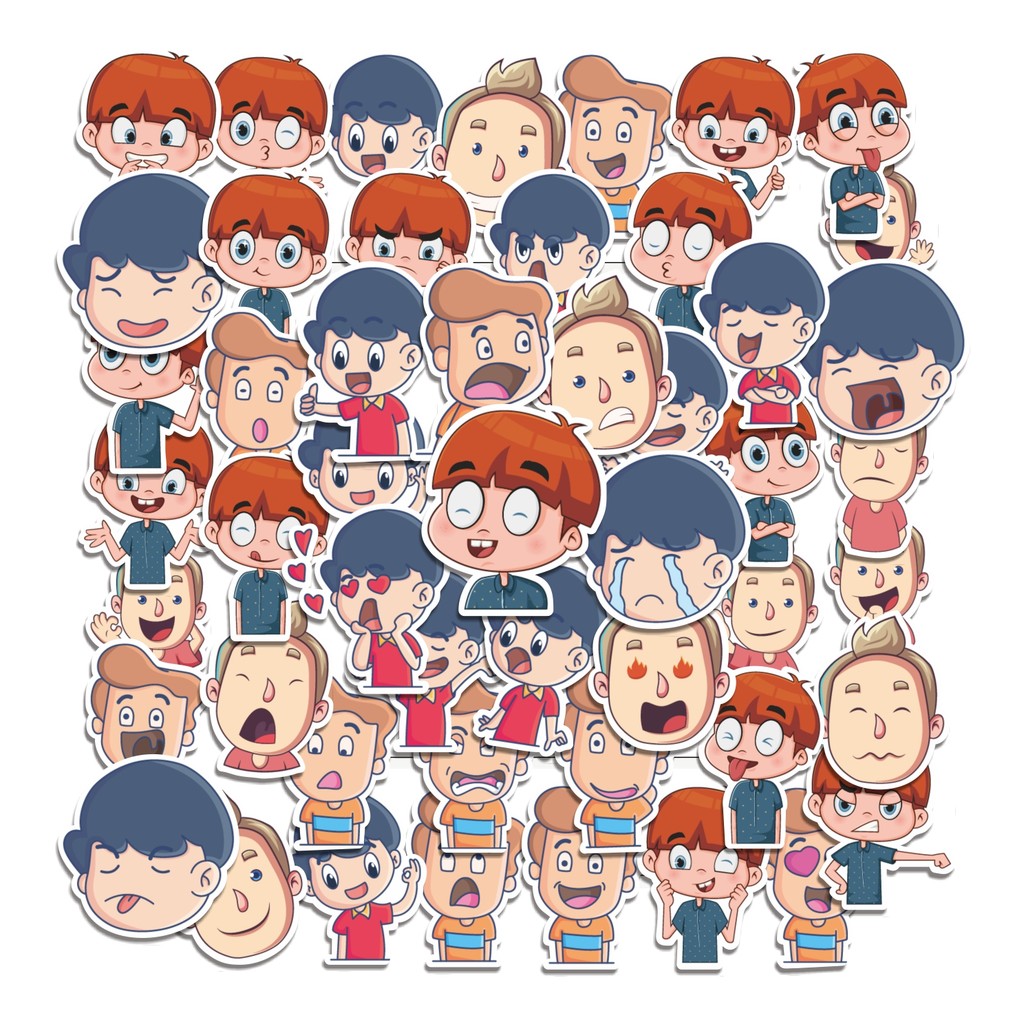

COD 50 Pcs Stiker Cool Cute Boy Lucu Anti Air Untuk Dekorasi Notebook Sepeda Skateboard Handphone