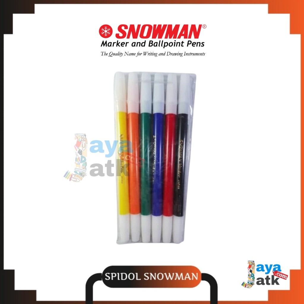

(SET) Spidol Kecil Pencil Type 6 Warna Warni - Snowman Marker