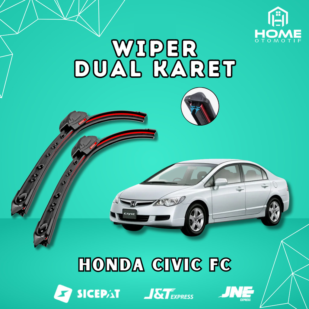 Wiper Mobil - Honda Civic FD - Model 2 Karet 1 Set (2Pcs) Kiri Kanan
