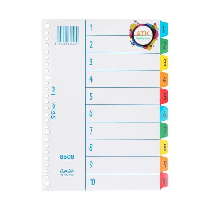 

Bantex Index 1-10 for Loose Leaf Binder ukuran B5 ref 8608