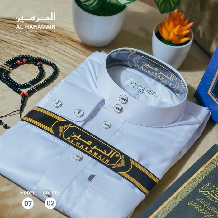 Jubah Al-Haramain Manset Premium - Putih, 50/22