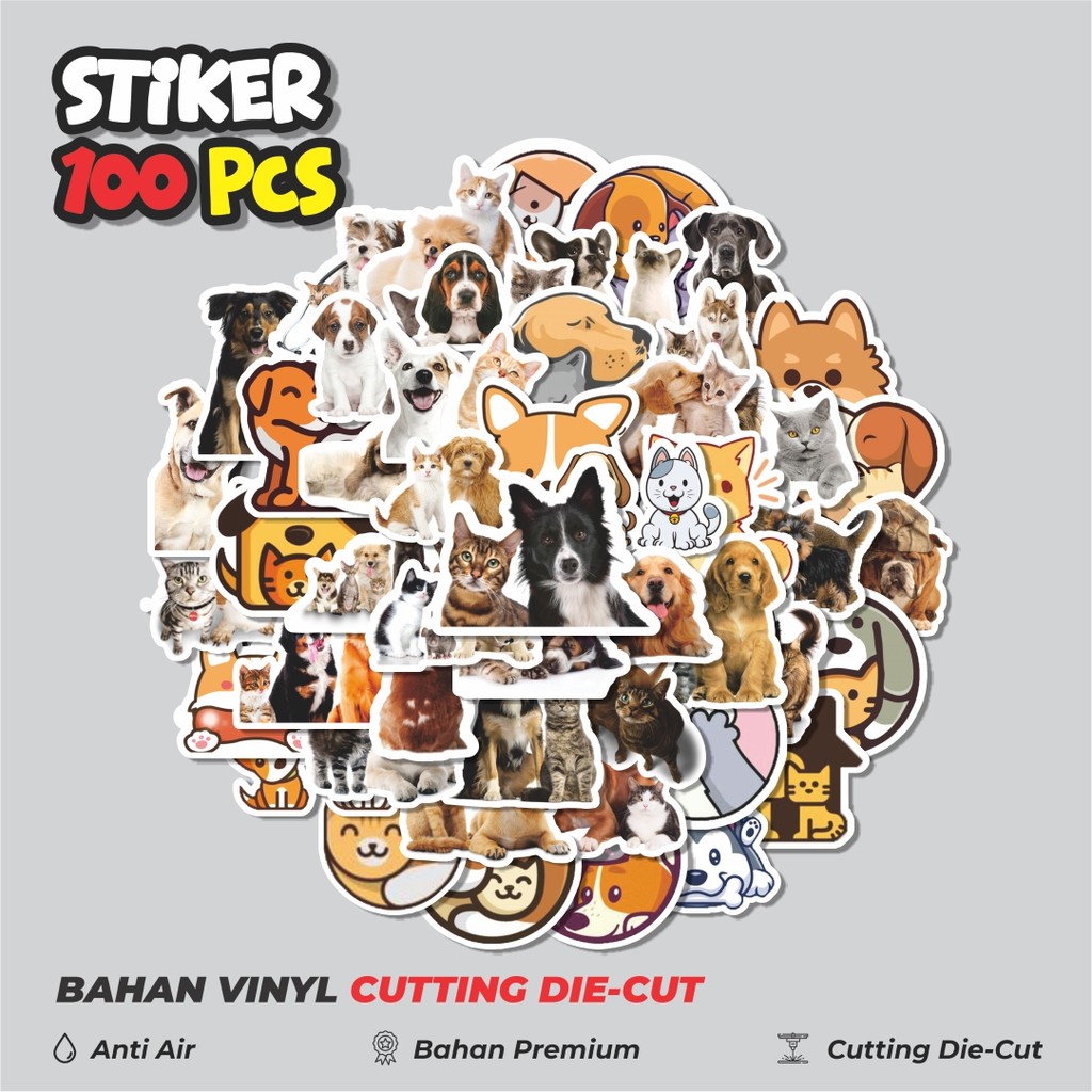 

Terbaru! 50 pcs Stiker Hewan Cat & Dog [Kucing & Anjing] Dekorasi Lucu Kreatif untuk Notebook, Skateboard, HP
