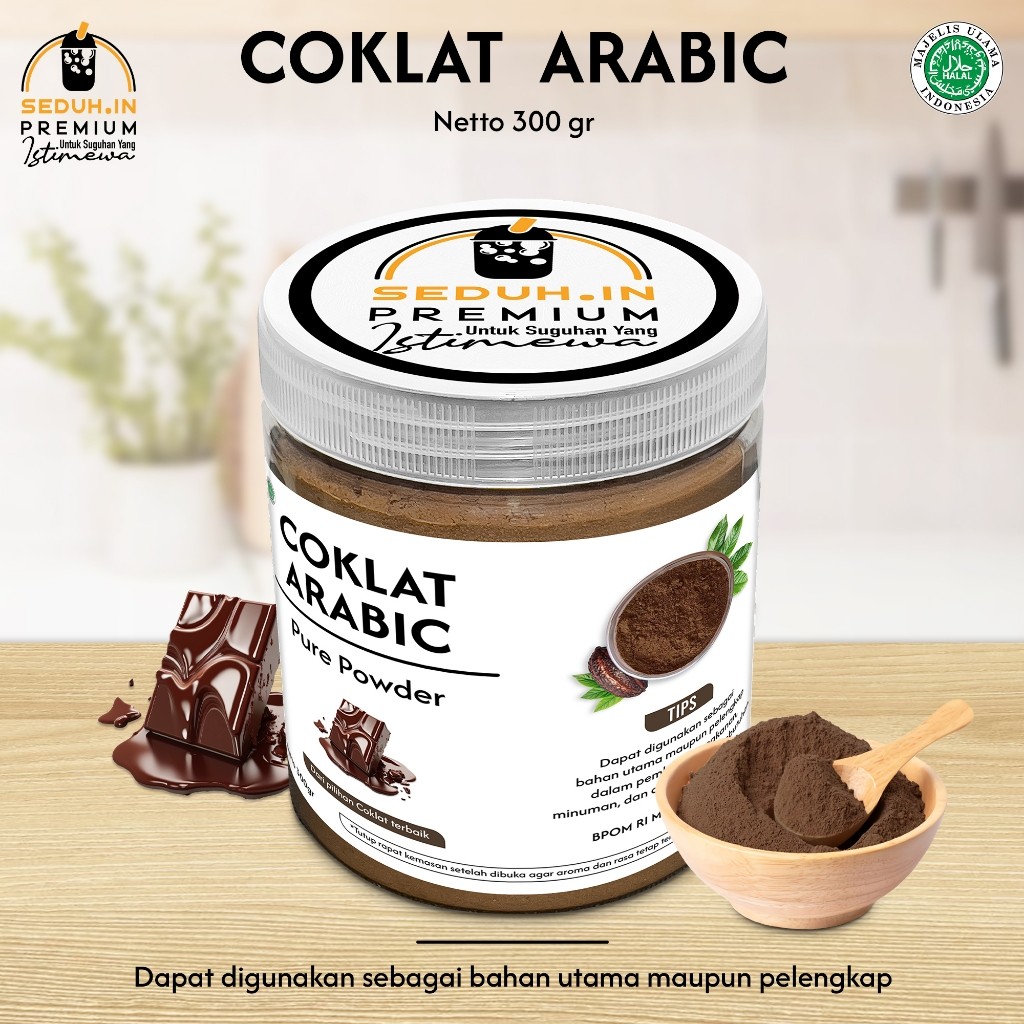 

Cokelat Arabic 300 GR /BUBUK MINUMAN PREMIUM PURE TANPA GULA
