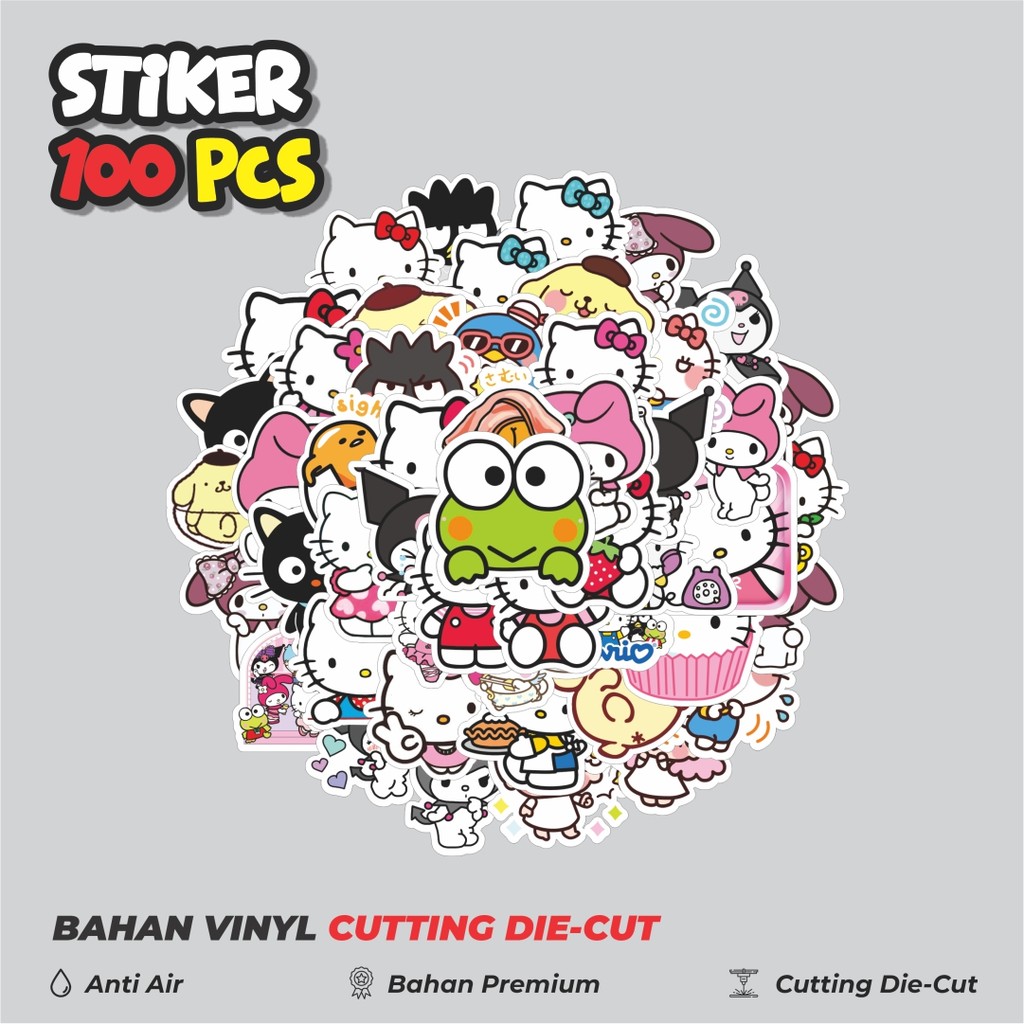 

Terbaru! 50 pcs Stiker Kartun Sanrio Versi 2 Dekorasi Lucu Kreatif untuk Notebook, Skateboard, HP