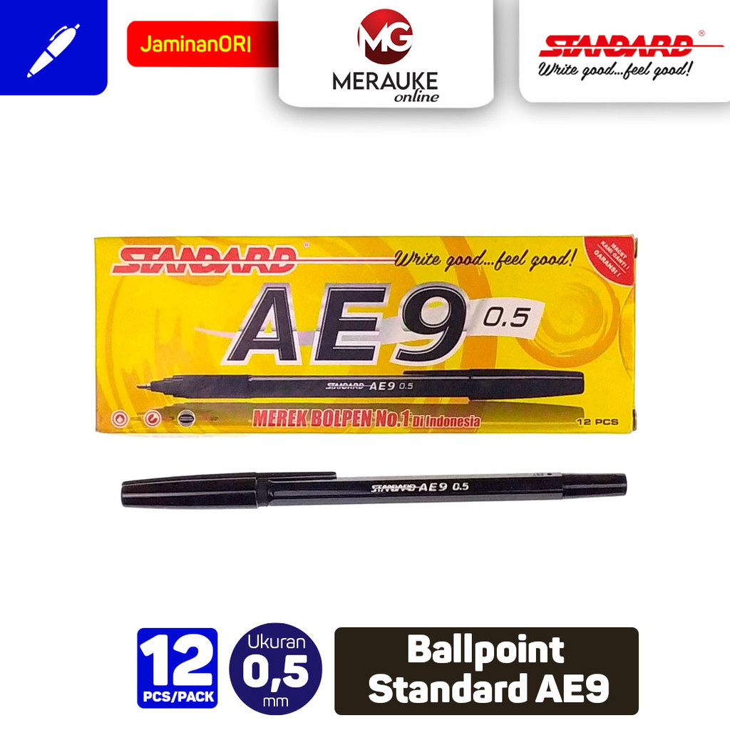 

Ballpoint STANDARD AE9 - Hitam 12 Pcs