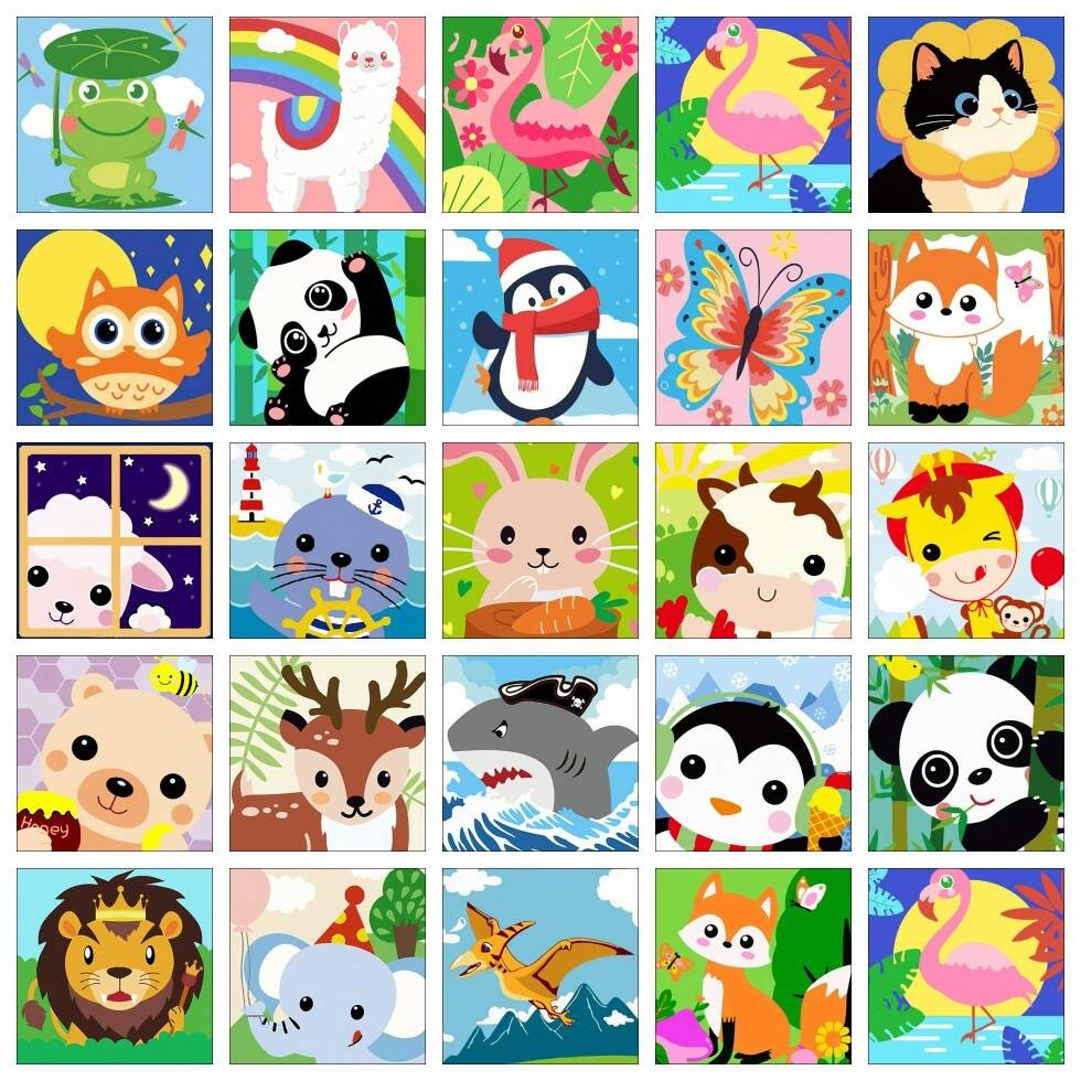 

AZQSD Painting By Numbers For Adults Animal Cartoon Drawing On Canvas Handpainted Home Decor