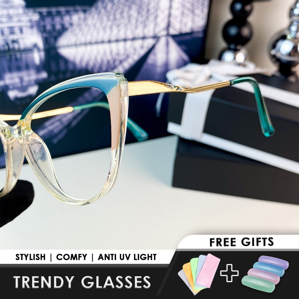 

【Free Box & Lap】minus/plus/Normal Kacamata CateyePhotocromic / Anti Radiasi / Anti Blueray / kacamata Minus / Unisex / Elastis / Anti-sinar Uv400 / glasses Optics / Eyewear / Myopia / Kacamata Optik【COOL VISION】【COD】【G5075】