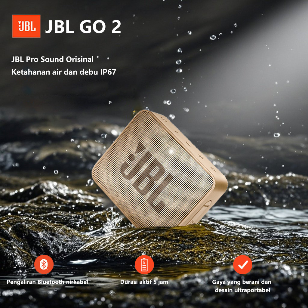 JBL Go 2 Portable Bluetooth Speaker original 100% Speker Bluetooth Super Bass Spiker