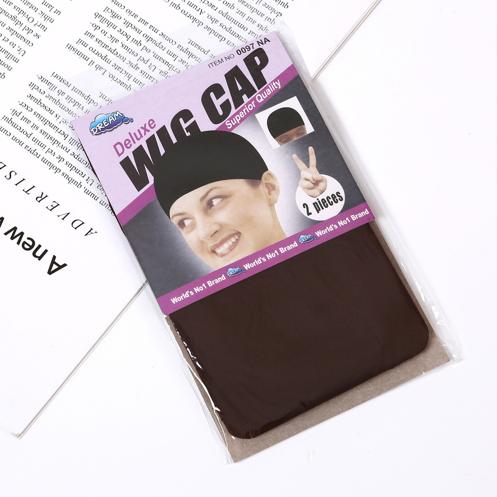 Top Stocking Wig Cap Hair Net For Weave 2pcs Hair Wig Nets Black Brown Stretch Mesh Wig Cap For Maki