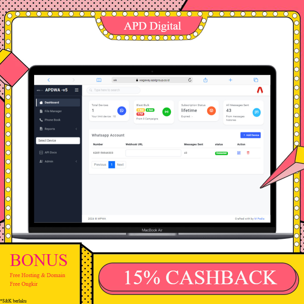 SOURCE CODE WHATSAPP GATEWAY WEB V7 SEUMUR HIDUP APD