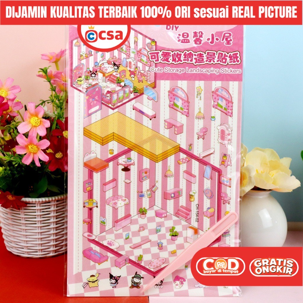 

CBA Mainan Puzzle Sticker Rumah Rumahan Melody DIY 3D Edukasi Anak Perempuan KKV 9 7 5 4 3 2 Tahun