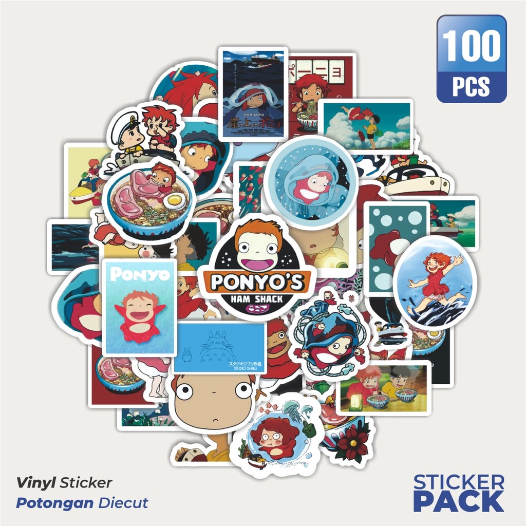 

Stiker Vinyl Stiker Anime Ghibli Ponyo V3 Waterproof Aesthetic- Untuk Laptop, Motor, dan Helm - Paper Stationery Pack