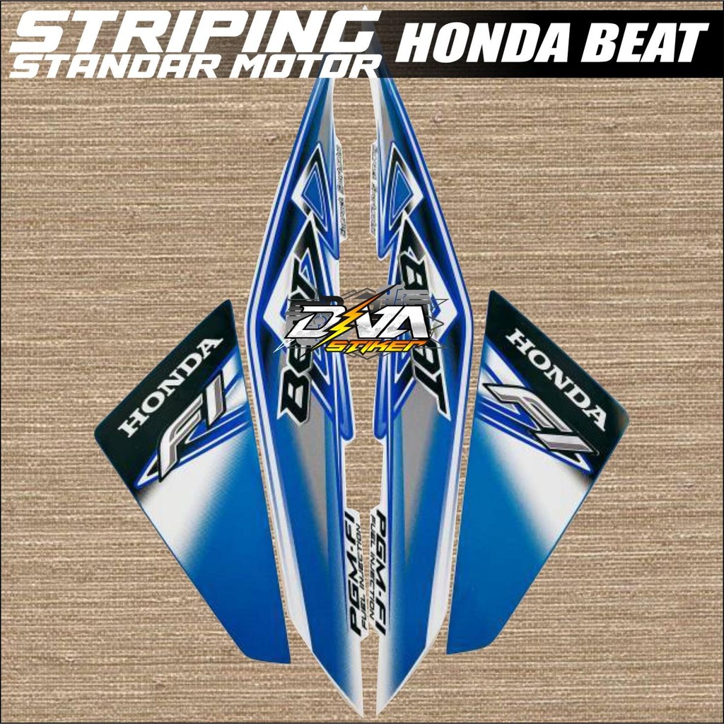 stiker striping motor honda beat fi 2013 beat esp putih biru lis bodi standar berkualitas termurah