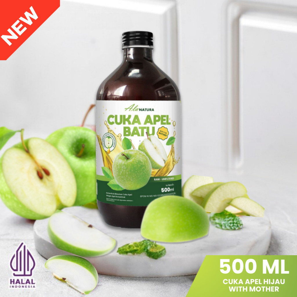 

Cuka Apel Hijau Batu Premium 500ML With The Mother ,Original, Apple Cider VinegarDiet,Detoks, Murni