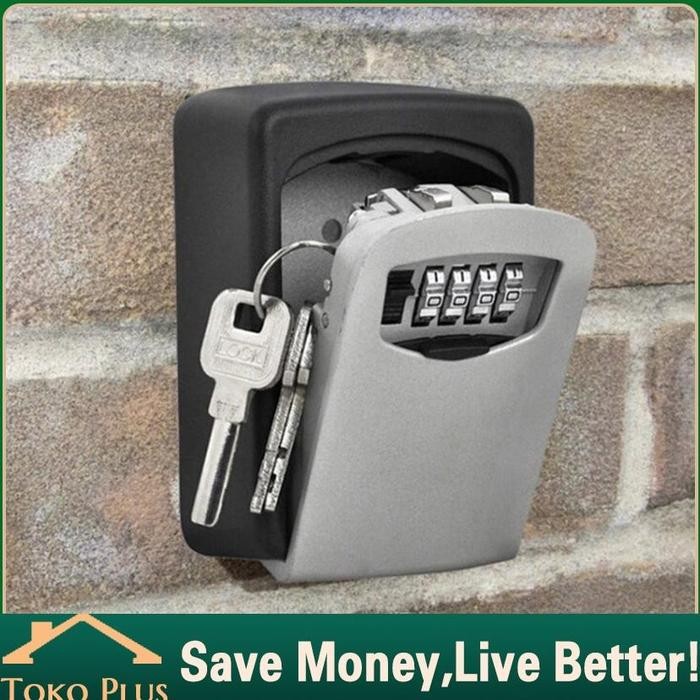 

KEY SAFE BOX OUTDOOR DIGIT WALL MOUNT COMBINATION PASSWORD LOCK - Red