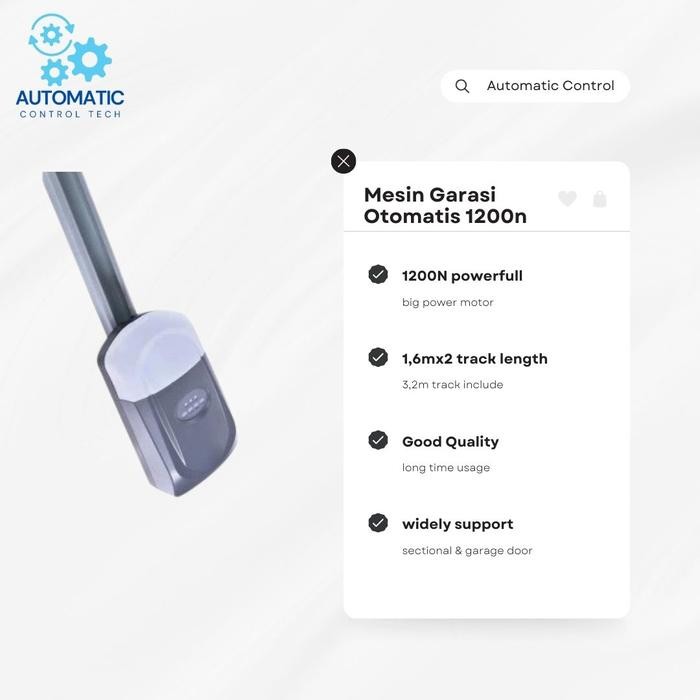 

Mesin Pintu Garasi Sectional Mobil Otomatis 1200n Automatic Control - 1,6mx2 Extra
